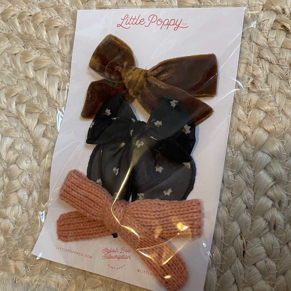 Little Poppy Co new bow set sweater poppy navy blue Claire original baby